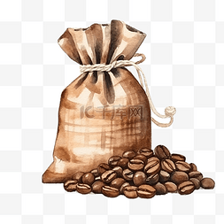咖啡拉花央视图片_水彩咖啡袋