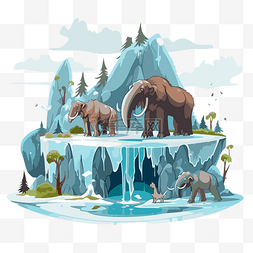 猛犸象卡通图片_冰河世紀 向量
