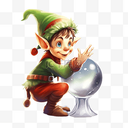 精灵球图片_圣诞精灵故事精灵巫师与水晶球