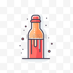 红色啤酒瓶图片_平面风格插图中的红色啤酒瓶 向