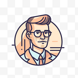 企业家图标图片_一个戴着眼镜穿着西装的男人的图