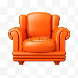 橙色的沙发图片_橙色沙发舒适椅子装饰