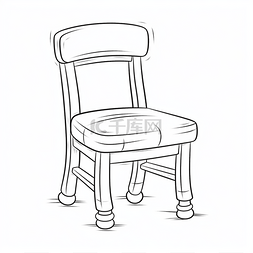 白木椅图片_在白色背景上用木椅插图追踪草图