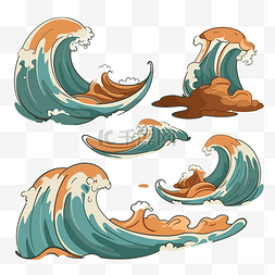 海浪剪贴画卡通海浪从白色背景的