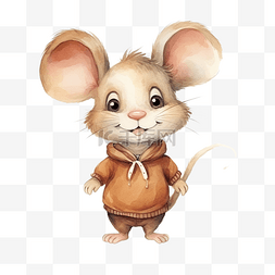 大鼠标图片_小可爱的大耳朵棕色涂鸦卡通鼠标