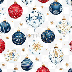 星星形状气球图片_手绘套装圣诞球雪花和星星矢量无
