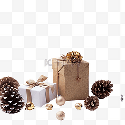 礼品边框图片_带礼品盒的圣诞装饰