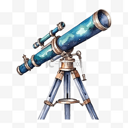 拿着望远镜看图片_水彩望远镜剪贴画
