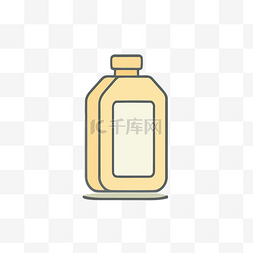 白色背景上黄色瓶子的图标 向量