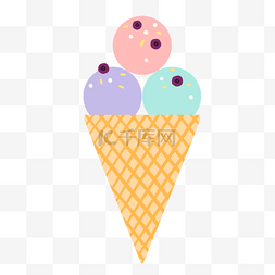 冰淇淋的甜筒图片_三个球的冰淇淋