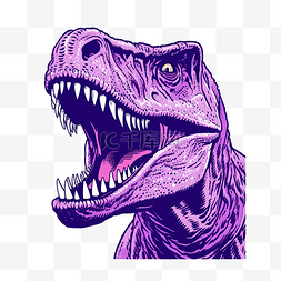 侏罗纪霸王龙图片_霸王龙恐龙紫色