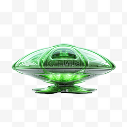 银河图片_绿色外星飞船 ufo AI 生成