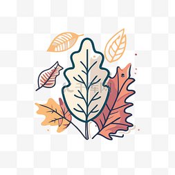 平坦的秋叶，米色背景上孤立的叶