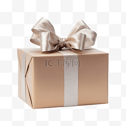 圣诞节用牛皮纸包裹的礼品盒，上