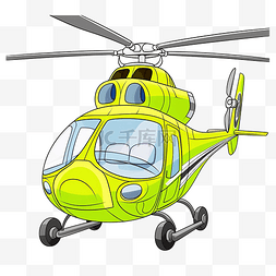 卡通着色直升机与面孔现场运输