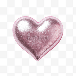粉红色闪光背景图片_发光的银色心形，带有粉红色闪光