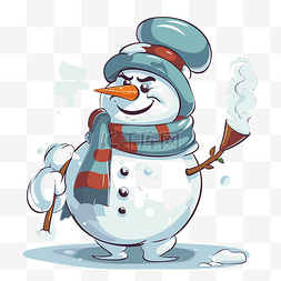 滑稽的雪人图片_打喷嚏的雪人剪贴画年轻冷漠的雪