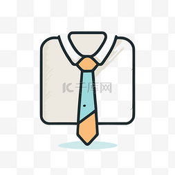 矢量彩色领带图片_带剪贴板和橙色的男士领带形状图