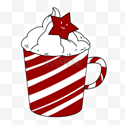 咖啡顶图片_红色条纹圣代雪顶杯