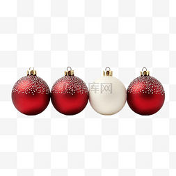 哑光圣诞球图片_红色和白色哑光圣诞小玩意装饰，
