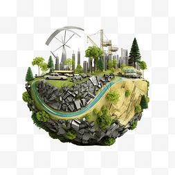 3d 插图自然资源
