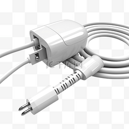 白色电插座图片_3d 充电器图