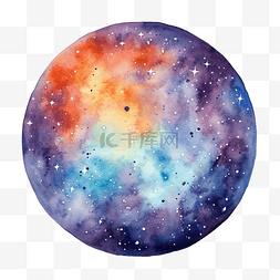 星系水彩画图片_银河水彩画