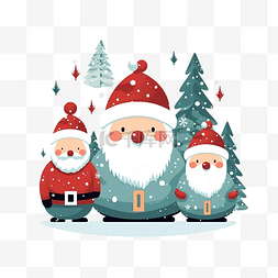 圣诞贺卡与可爱的圣诞老人和雪人