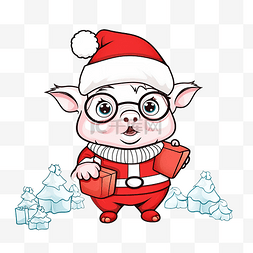 大猪图片_使用圣诞老人服装复制图片儿童游