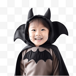 可爱的孩子穿着蝙蝠服装
