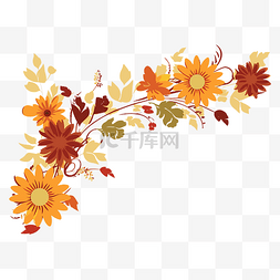 秋天的花朵边框剪贴画秋天的花朵