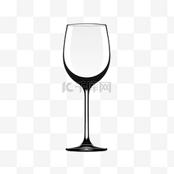 葡萄酒杯子图片_孤立的酒杯剪影