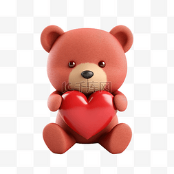 3d 情人节可爱熊