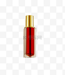 红色化妆品瓶子玻璃透明PNG设计