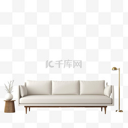 大型沙发图片_AICG白色沙发元素立体免抠图案