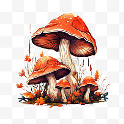 蘑菇造型图片_造型一堆蘑菇元素立体免抠图案