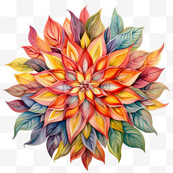 造型彩色花团元素立体免抠图案