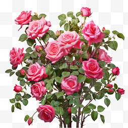 粉色玫瑰写实图片_质感粉色玫瑰元素立体免抠图案