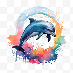 图形漂亮海豚元素立体免抠图案