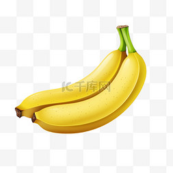 香蕉图片_ai艺术新鲜香蕉元素立体免抠图案