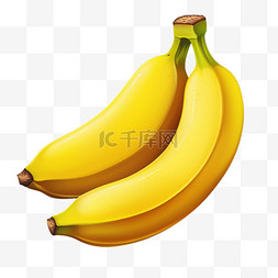 简约新鲜香蕉元素立体免抠图案
