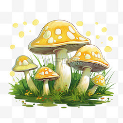 黄色蘑菇图片_数字艺术黄色蘑菇元素立体免抠图