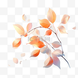 彩色树叶图案图片_写实彩色树叶元素立体免抠图案