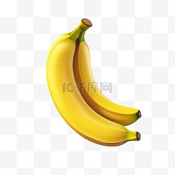 几何新鲜香蕉元素立体免抠图案