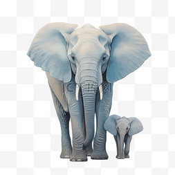 免抠素材大象图片_装饰白色大象元素立体免抠图案