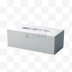立体纸巾盒图片_绘画白色纸巾盒元素立体免抠图案