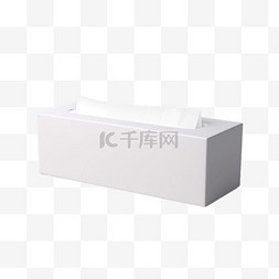 立体纸巾盒图片_素材白色纸巾盒元素立体免抠图案