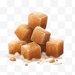 红糖方膏图片_造型甜蜜红糖元素立体免抠图案