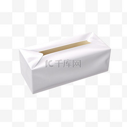 立体纸巾盒图片_艺术白色纸巾盒元素立体免抠图案