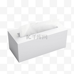 立体纸巾盒图片_AICG白色纸巾盒元素立体免抠图案